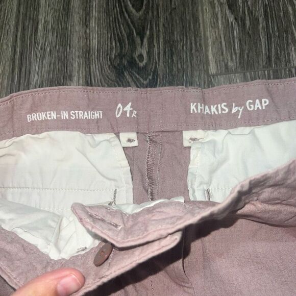 Khakis by Gap Womens Broken in Straight Size 4 Regular Purple Chambray Mid Rise - Picture 6 of 6
